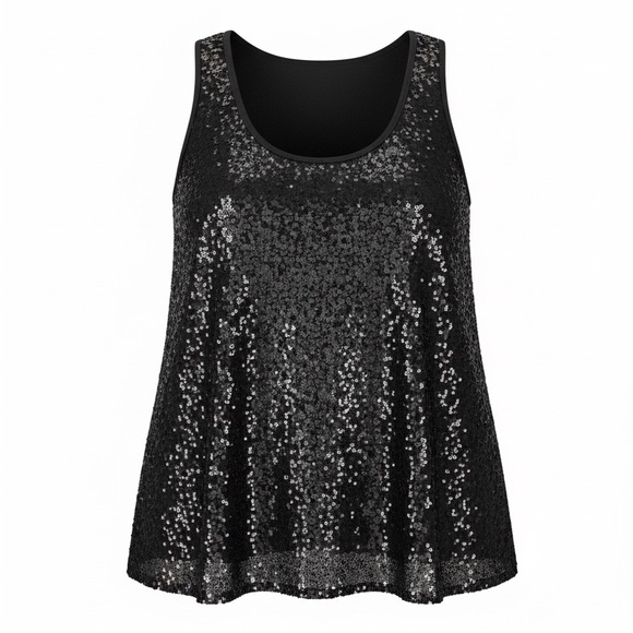 Lane Bryant Tops - Lane Bryant Sequin Tank Top Black Size 18-20